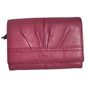 EUC Coach Pink Leather Bifold